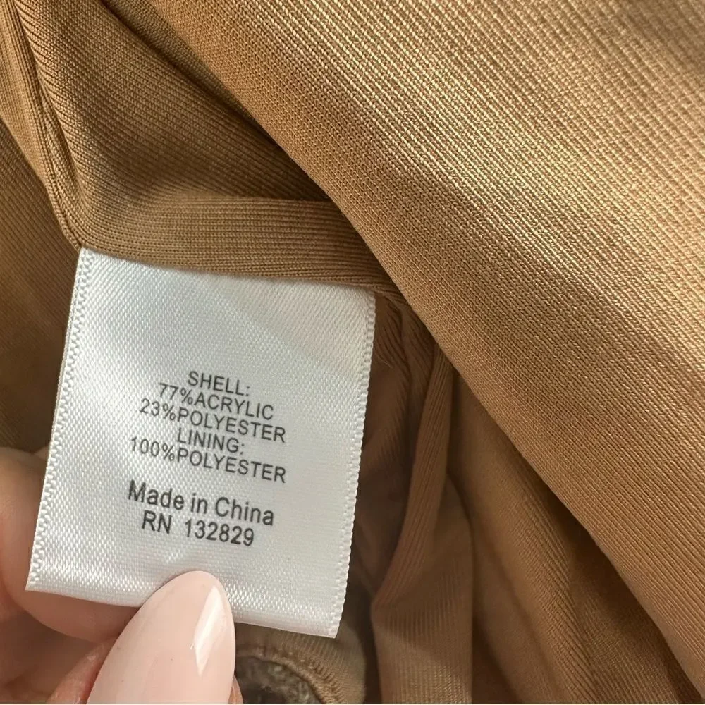 Revolve Majorelle Damien Ribbed Cropped Wrap Sweater in Mocha Brown Sz XS - Picture 11 of 12